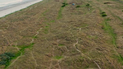Aerial view over Bull Island dunes