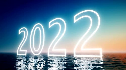 2022-Jahres-Concept Loop Reflexion auf dem Wasser