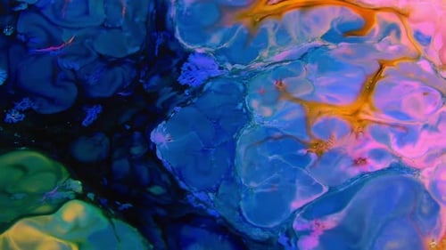 Abstract Colorful Paint Swirls and Dynamic Motion