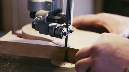 Woodworking with a Band Saw Cutting Wood