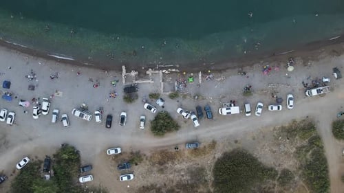 Scenic Beach and Turquoise Sea from Above