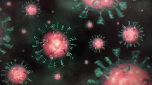 Abstract 3D Floating Virus Cells Animation Loop