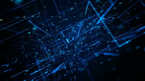 Futuristic Digital Grid Network Data Loop Background