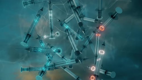 Dunkle medizinische Kunststoffspritzen In Air 4k