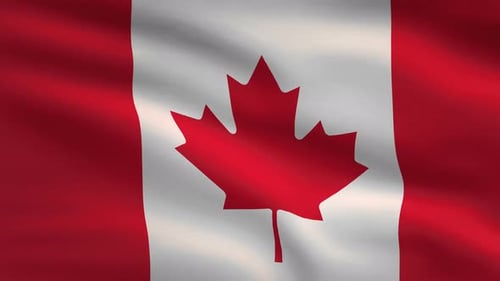 Realistic Waving Canadian Flag