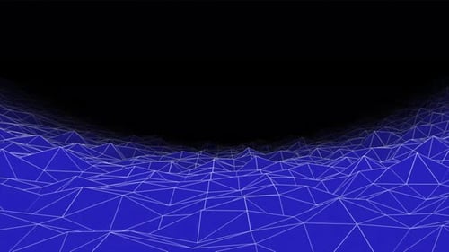 Animated Wavy Blue Wireframe Grid Background