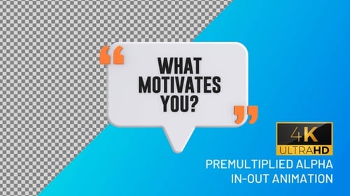 Animated 3D Quote Speech Bubble Text Reveal