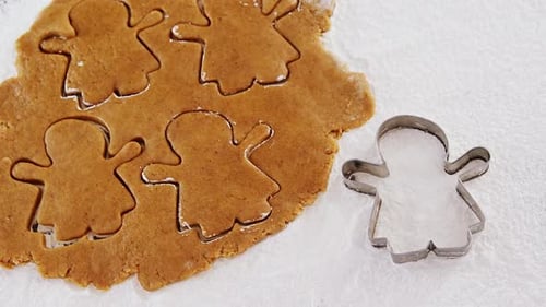 Gingerbread Cookie Dough with Cut Out Shapes