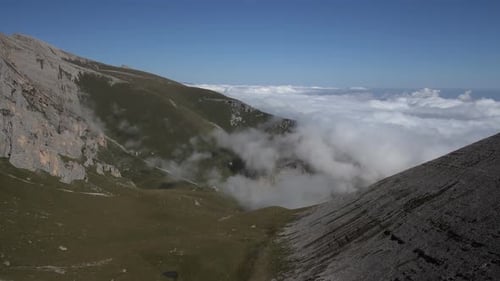 Time Lapse of Fog Shimmers in a Mountain Valley