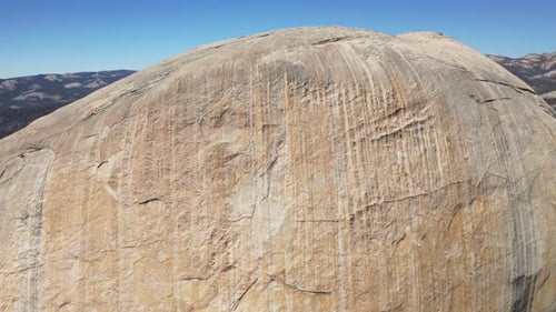 Huge Stony Geological Formation of Yosemite National Park. Aerial Observation.