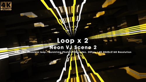 Neon Lights Tunnel Zoom and Rotate Visual Effect