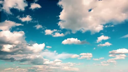 Clouds Float Serenely Across the Blue Sky