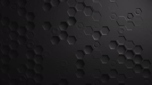 Black Abstract Hexagon Geometric Surface Seamless Loop UHD