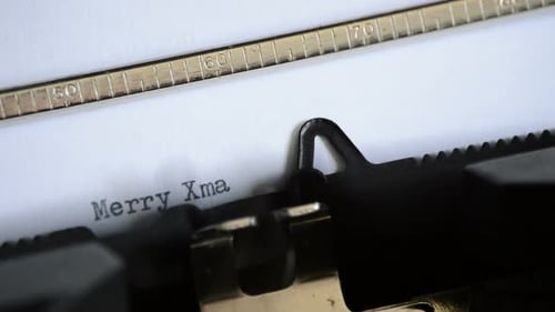 Typewriter Types a Vintage Christmas Greeting