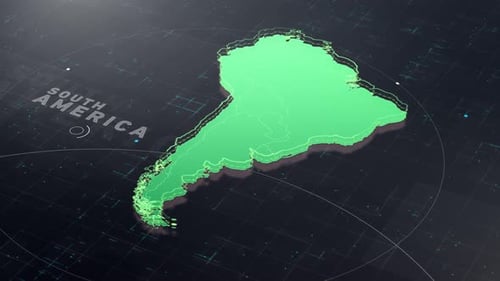Futuristic Animated Digital Map of South America