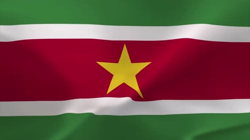 Realistic Waving Suriname National Flag Animation