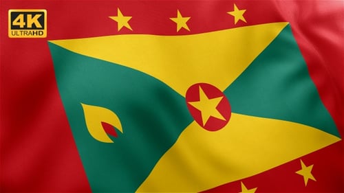 Realistic Waving Flag of Grenada Animation Loop