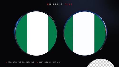 Shiny 3D Nigeria Flag Loop Animation
