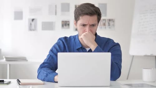 Angry Casual Adult Man Upset by Results