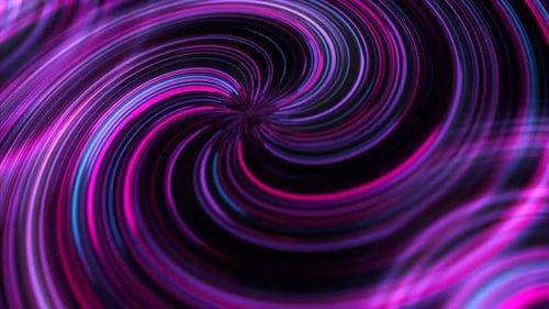 Glowing Neon Swirling Vortex Abstract Lines Background Loop