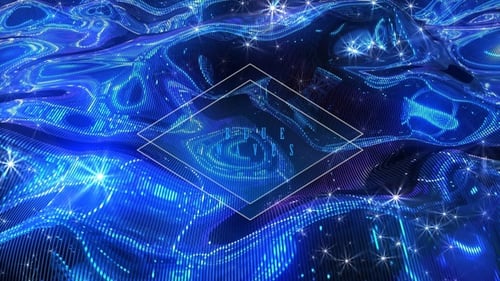 Blue Glowing Digital Waves Abstract Futuristic Background