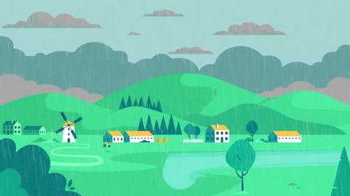 Schöne Natur Bunte Landschaft Berge Regenwetter