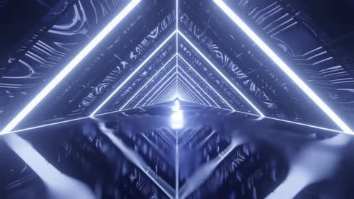 New Light Blue Vj Loop Tunnel In Space 4K