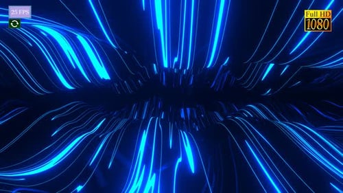 Futuristic Neon Blue Wavy Lines Abstract Motion Background