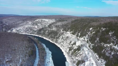 Aerial view on Winter Upstate