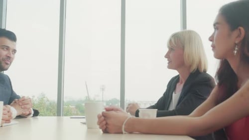 Group of business people meeting and brainstorm in teamwork of marketing in conference room.