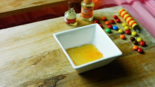 Caramel in a Square Bowl