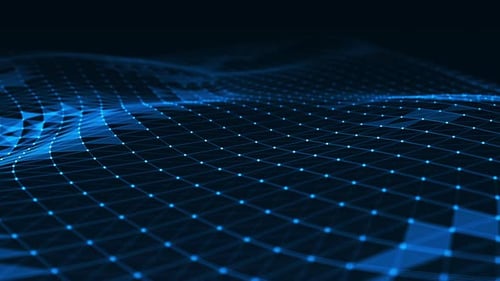 Futuristic Digital Network Grid Wave Background Loop