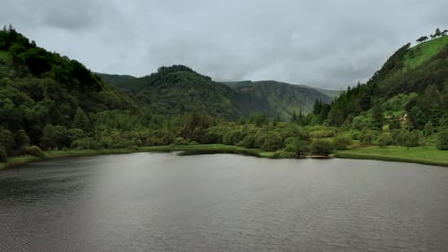Aerial view Glendalough Lower Lake.