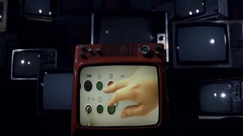 Retro Television Controlled with Onscreen Buttons Breaks