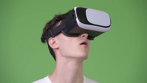 Young Adult Using Virtual Reality Headset