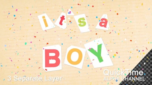 Paper Cut Out 'It's a Boy' Confetti Reveal