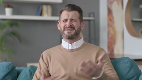 Man Crying and Showing Sad Emotions