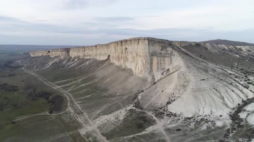 White Limestone With A Vertical Cliff