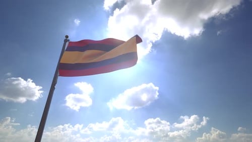 Drapeau de la ville d'Alor Setar (Malaisie) sur un mât V4 - 4K