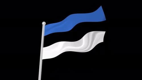 Seamless Loop of Blue and White Waving Flag