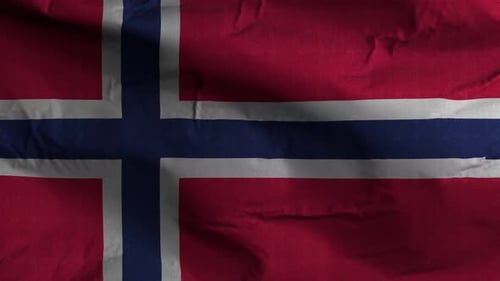 Waving Norway Flag Animation Background