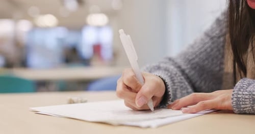 Student study in the library