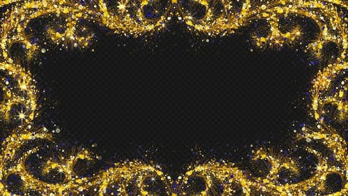 Rahmen: Goldene Ornamentpartikel