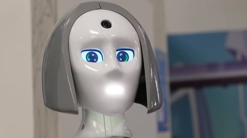 Portrait einer niedlichen Roboterfrau