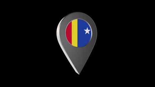 Rotating 3D Chad Flag Location Pin Icon