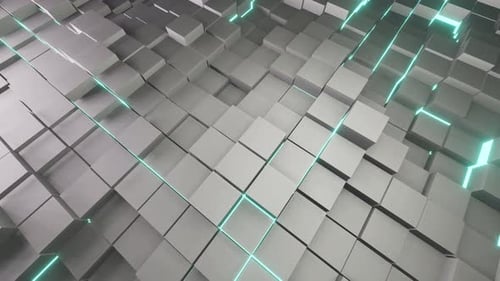 Cubic Metall wave with Neon 4K