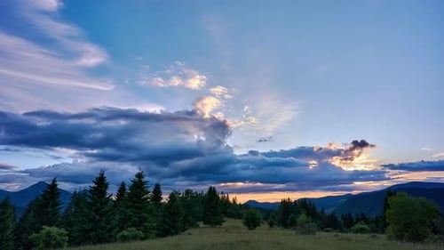 Epic sunset with colorful clouds FHD