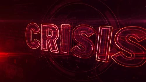 Futuristic Crisis Text Digital Glow Animation