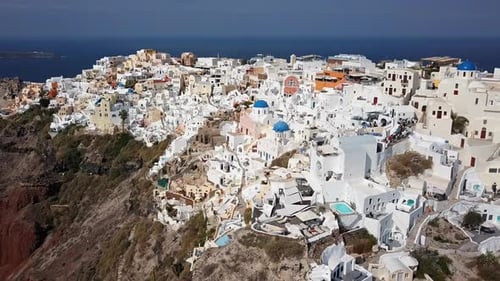 Aerial Panorama of Oia Town, Santorini