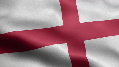 England Flag Waving Seamless Loop Animation